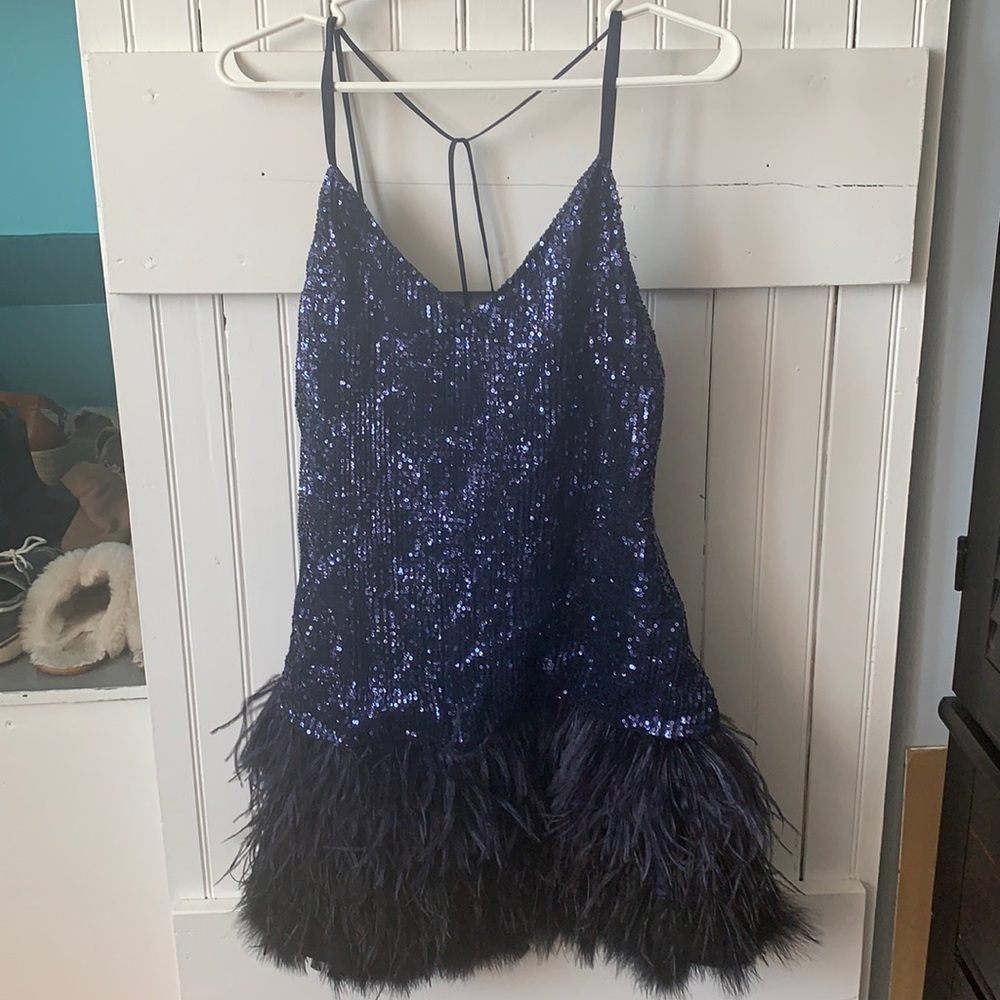 Blue Sequin Party Dress